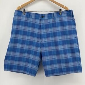 Mens Pro Tour Golf Shorts Size 40 9L‎ Nebulas Blue Plaid Chino Coolplay Sun-play